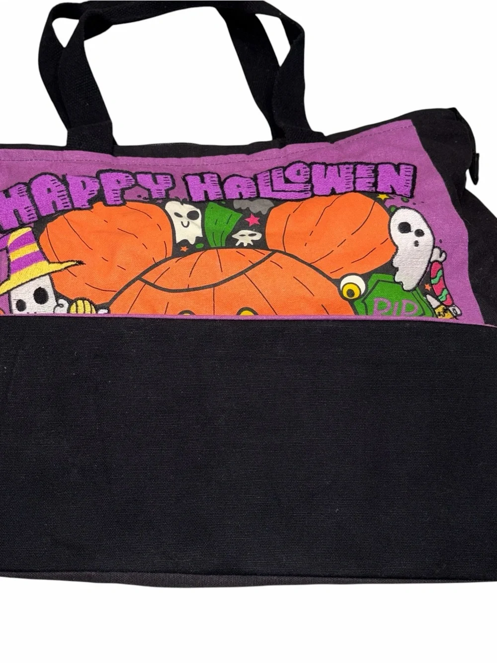 Disney Parks Black Canvas Halloween Tote Bag